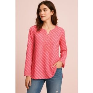 Old Navy Pink White Stripe Sequin Tunic Blouse Bohemian